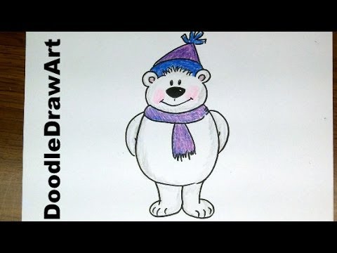 480x360 Drawing How To Draw Cartoon Polar Bear Easy Step By Step Lesson