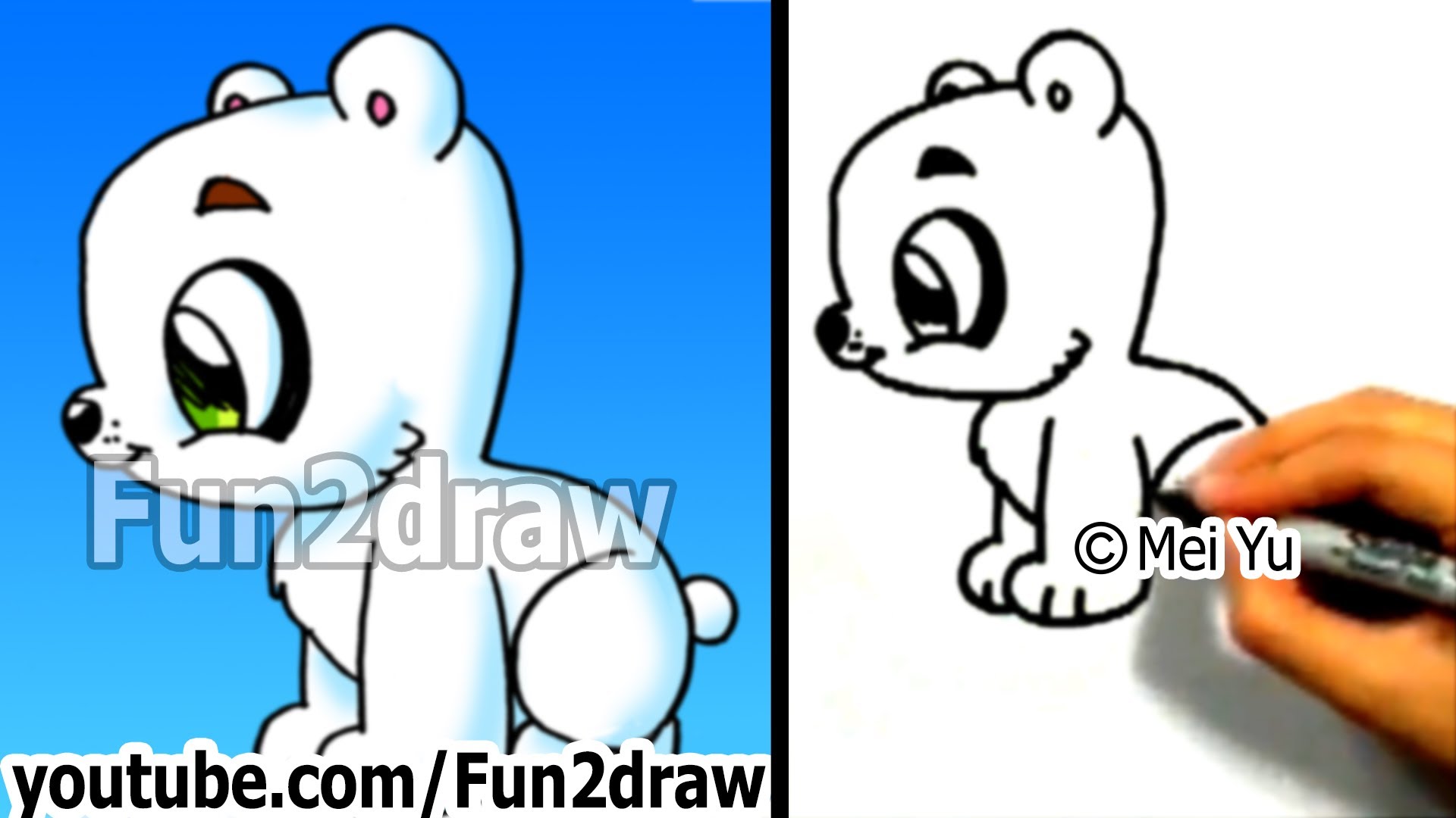 1920x1080 How To Draw A Cartoon Polar Bear