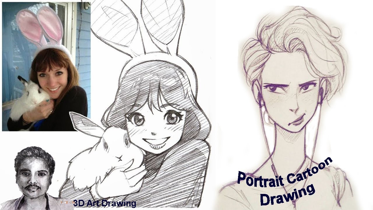 1280x720 How To Draw Self Portrait Cartoon Drawing