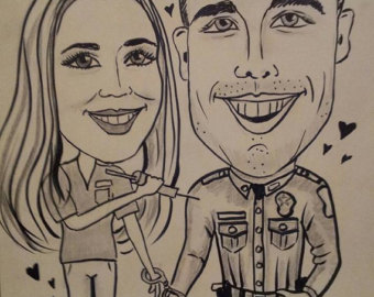 340x270 Caricature Custom Color 4 People 14x18family Portrait.family