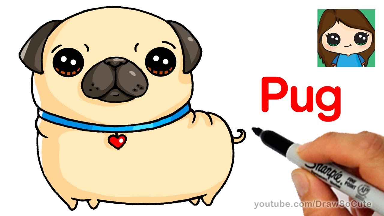 1280x720 How To Draw A Pug Easy