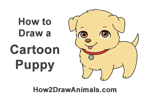 500x315 How To Draw A Puppy (Cartoon)
