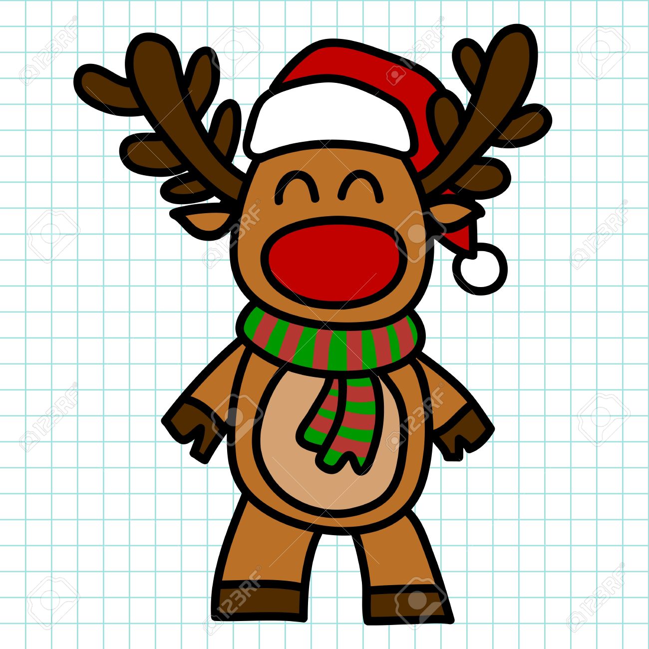 1300x1300 Reindeer Hand Draw Cartoon Royalty Free Cliparts, Vectors,