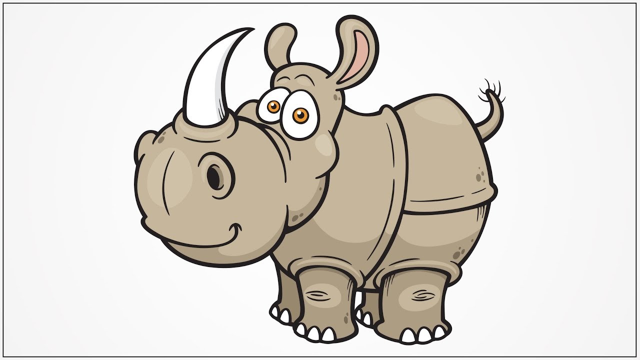 1280x720 How To Draw Rhino Step By Step For Kids