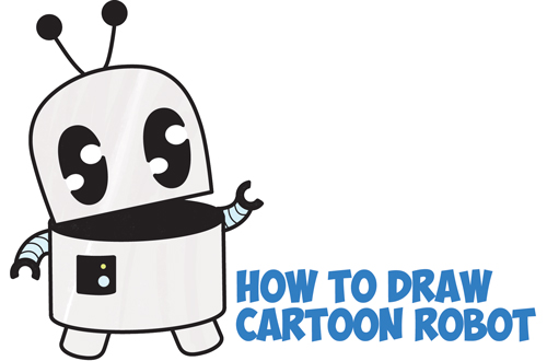500x330 How To Draw A Cute Cartoon Robot Easy Step By Step Drawing