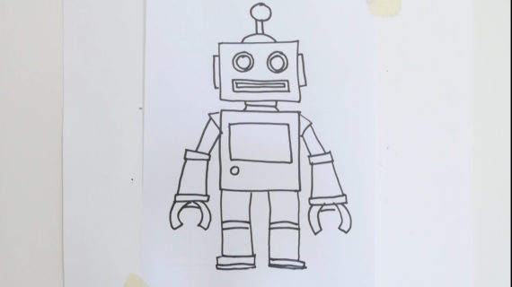 570x320 Robot Cartoon Drawing How To Draw A Cartoon Robot By Garbi Kw