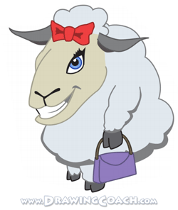 250x296 Learn How To Draw A Cartoon Lamb