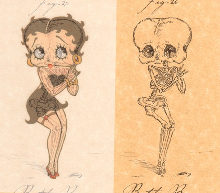 450x395 Skeleton Illustrations Get Under Cartoon Characters' Skin Betty