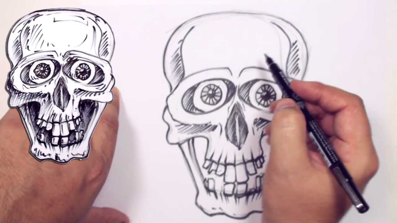 1280x720 How To Draw A Cartoon Skull