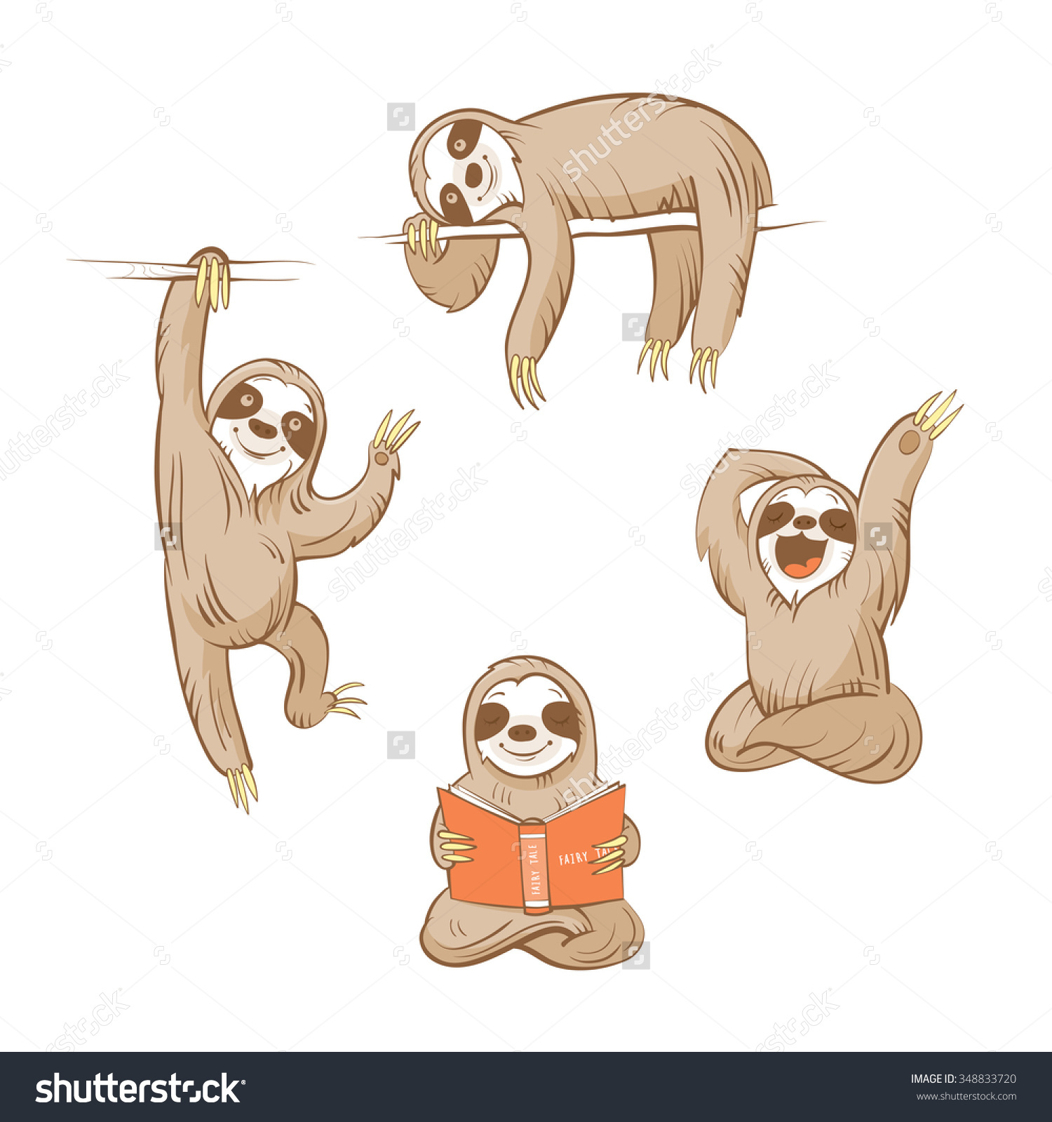 1500x1600 Cute Baby Sloth Illustration