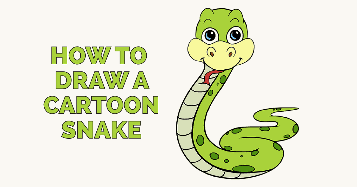 1200x628 How To Draw A Cartoon Snake Easy Step By Step Drawing Guides