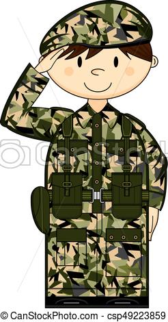 246x470 Cartoon Army Soldier Saluting. Cute Cartoon British Army