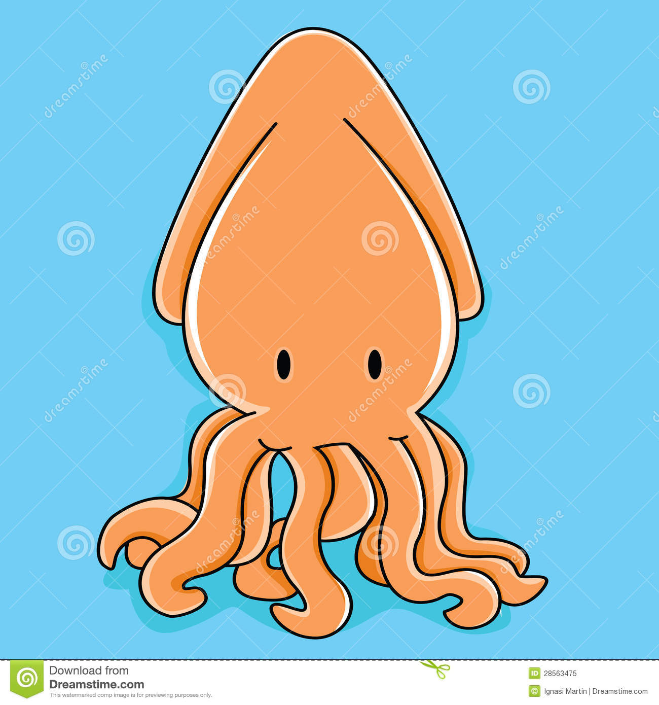 1300x1390 Cute Squid Cartoon Drawing