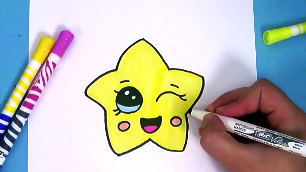 1280x720 How To Draw A Cute Cartoon Star Step By Step