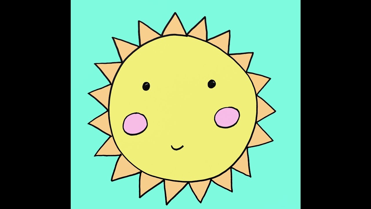 1280x720 How To Draw A Cartoon Sun Step By Step Easy Drawing Tutorial