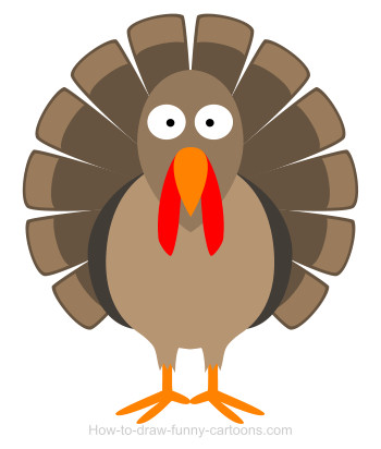 350x412 Drawing A Turkey Cartoon
