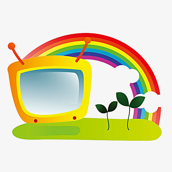 600x600 Cartoon Tv Rainbow, Cartoon, Cartoon Drawing, Tv Png Image