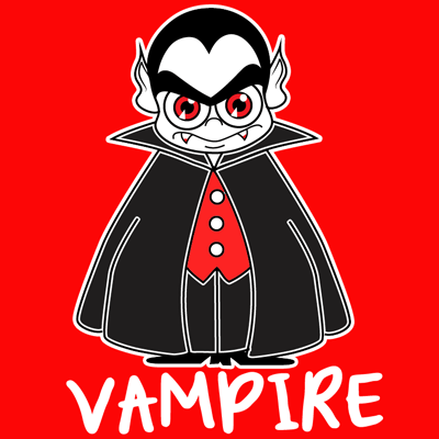 400x400 How To Draw A Cartoon Vampires For Halloween With Easy Step By