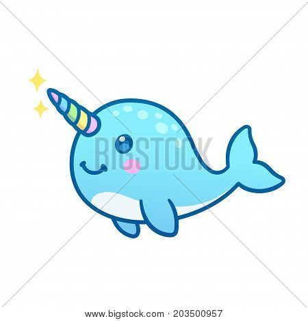 450x470 Cute Cartoon Magic Narwhal Rainbow Vector Amp Photo Bigstock