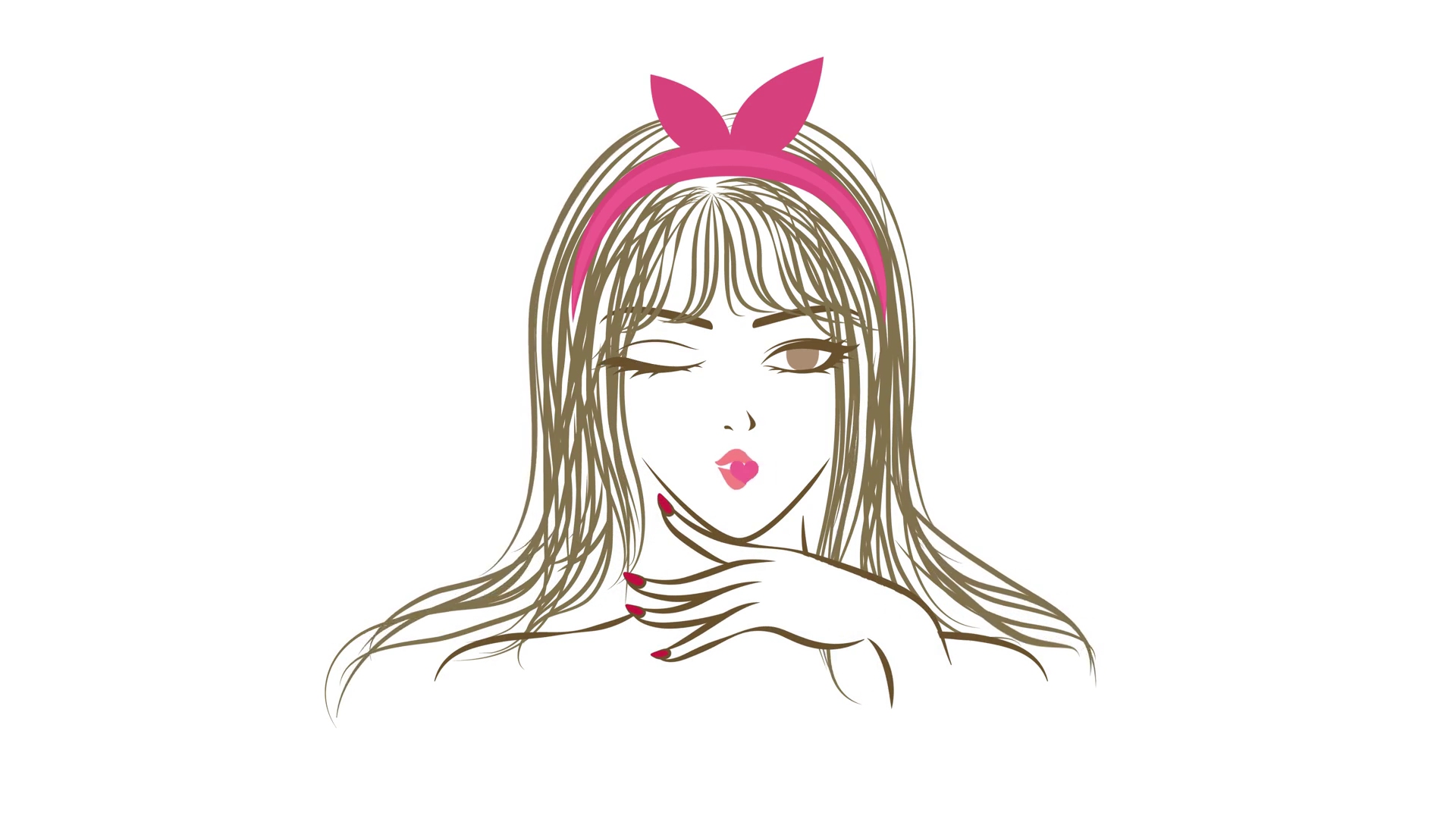 1920x1080 Seamless Animation Of A Beautiful Stylish Cartoon Woman Girl