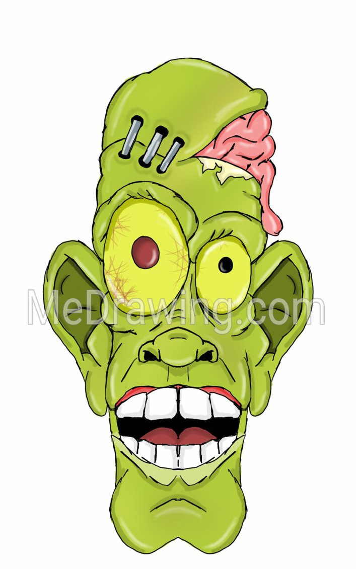 707x1131 Cartoon Zombie Head By Me Drawing