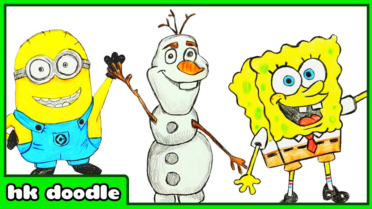 1280x720 How To Draw A Minion And More Fun Cartoons Drawing Tutorial