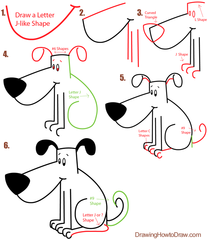 700x810 Step Letter J Doggy Drawing Steps Big Guide To Drawing Cartoon
