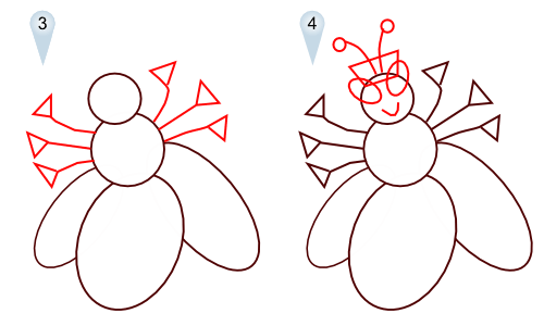 500x300 Cartoon Bee Queen Drawing Step By Step