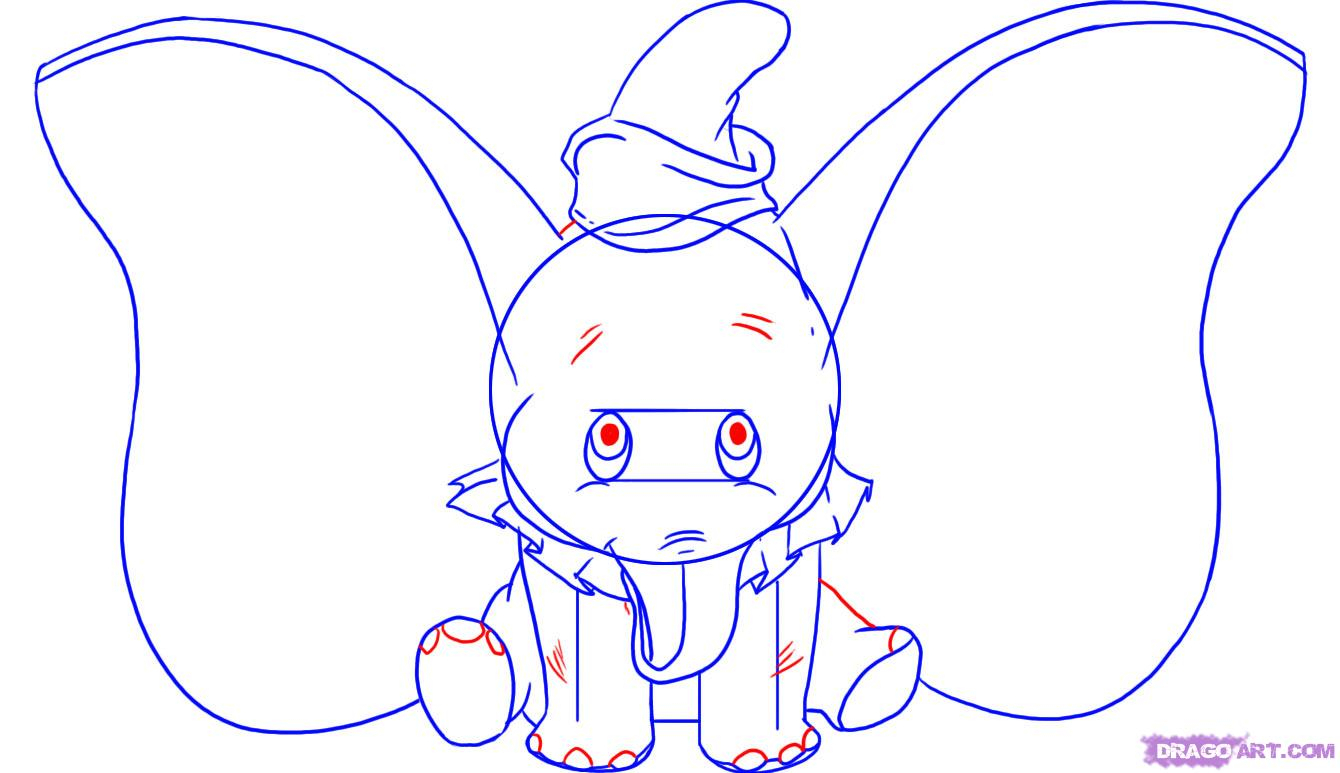 1340x773 Step By Step Drawing Disney Characters How To Draw Dumbo, Stepstep