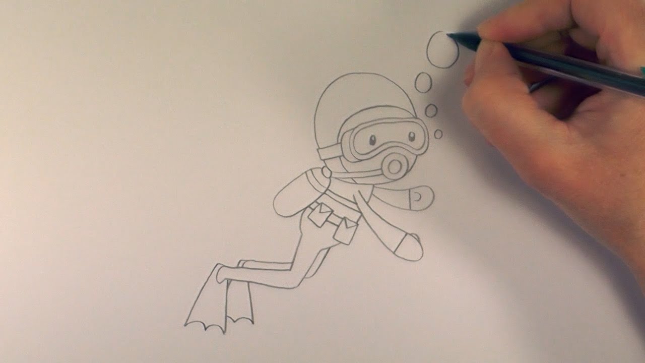 1280x720 R.e.a.p How To Draw A Cartoon Scuba Diver