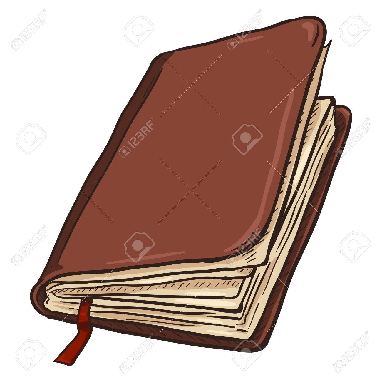 1300x1300 Single Cartoon Brown Leather Diary On White Background Royalty