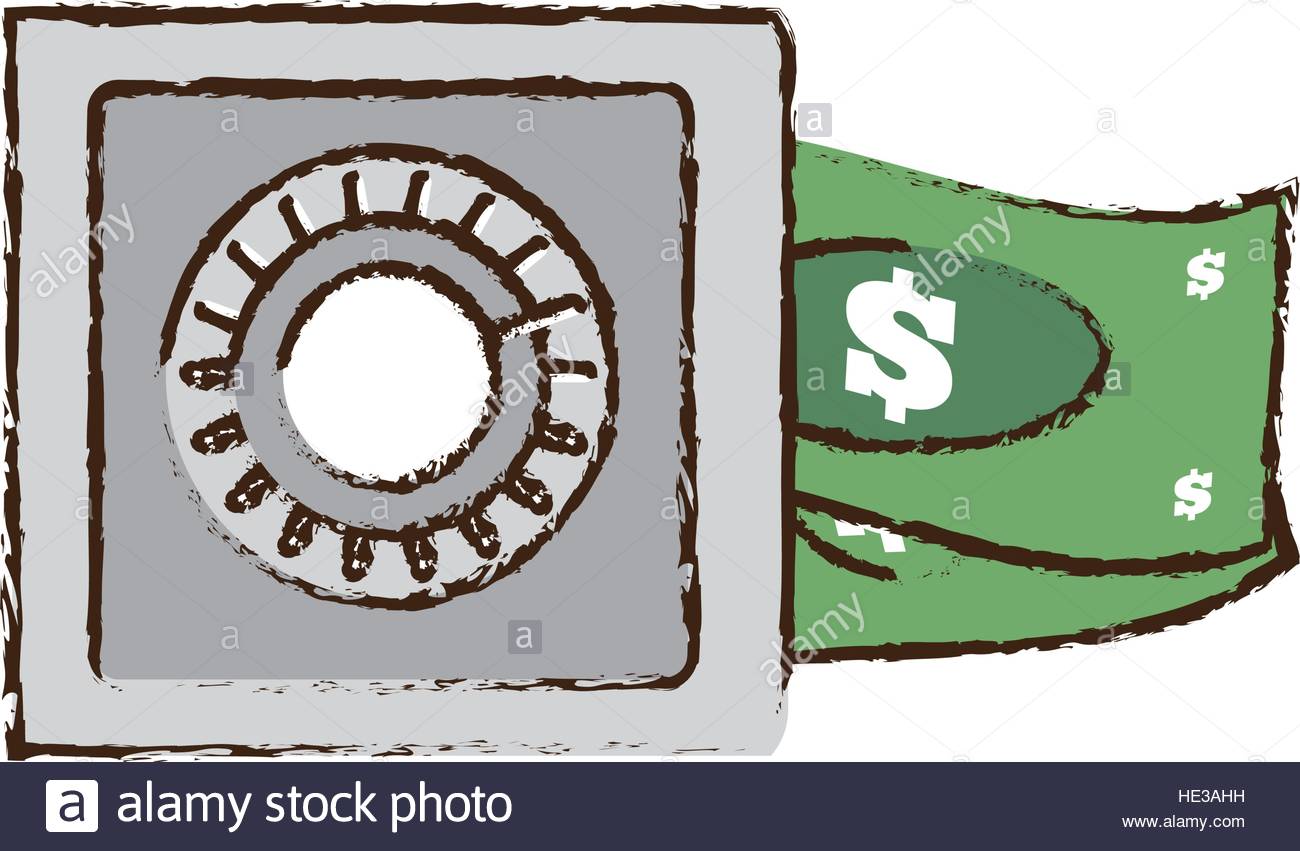 1300x851 Drawing Save Box Money Cash Bills Stock Vector Art Amp Illustration
