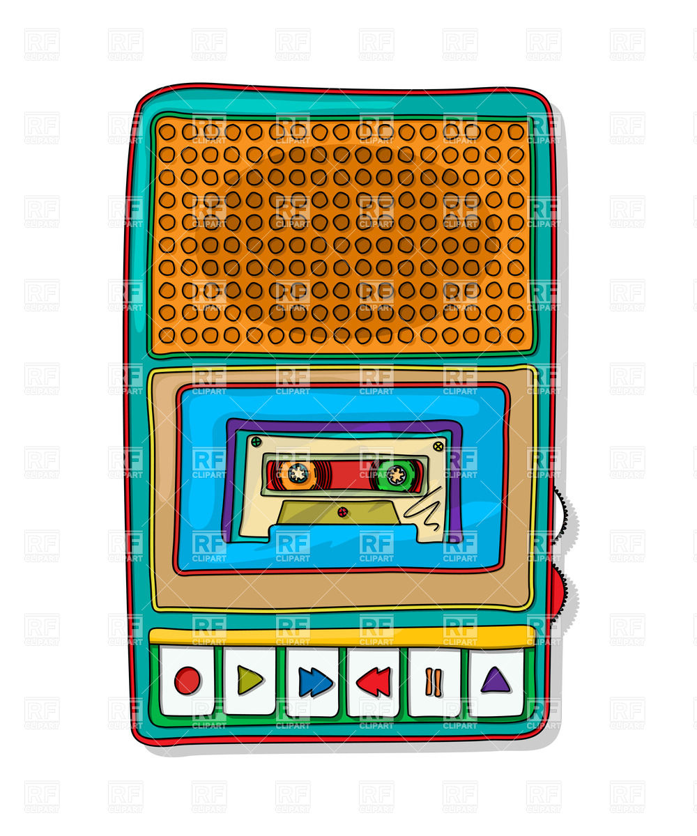1000x1200 Vintage Audio Tape Recorder Royalty Free Vector Clip Art Image