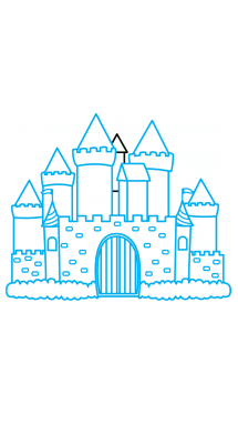 215x382 How To Draw A Castle, Easy Step By Step Drawing Tutorial
