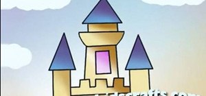 300x140 How To Draw And Color In A Simple Castle For Kids Drawing