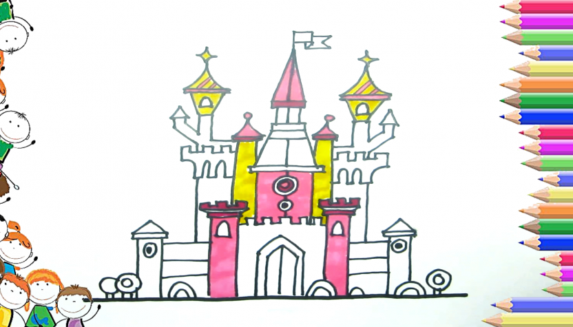 832x475 How To Draw A Castle Step By Step