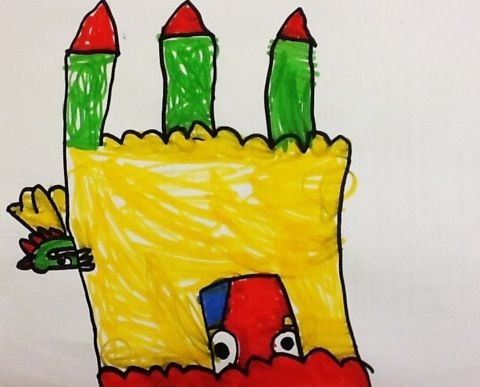 480x387 Kids Castle Drawing