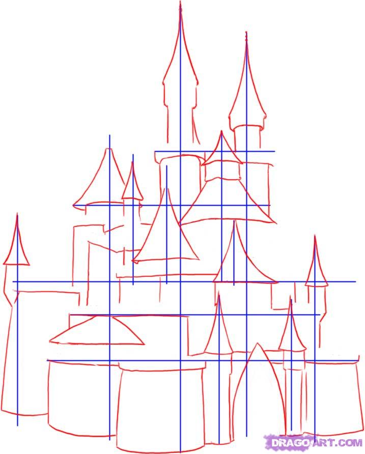 717x892 How To Draw A Medieval Castle Step 2 How To Draw