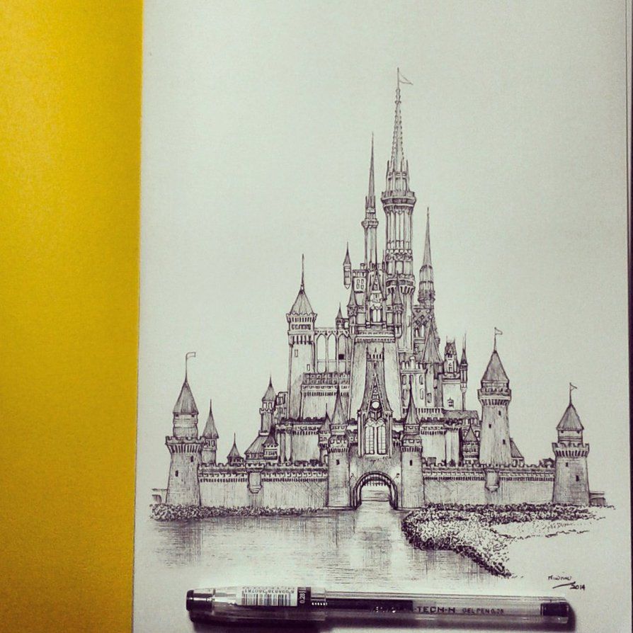894x894 Image Result For Disney Castle Color Pencil Drawing Draw