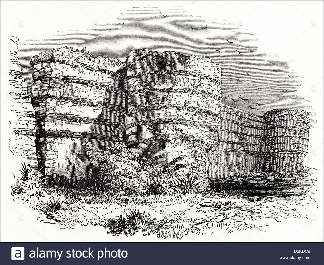 1300x1062 Wall Of Burgh Castle A Roman Fort In Norfolk England Uk Victorian
