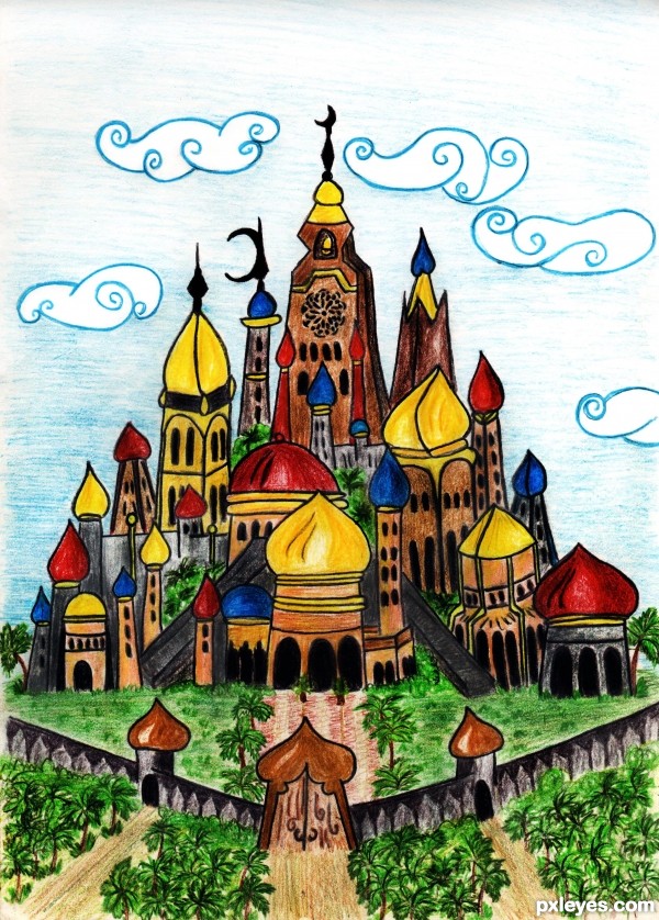 600x838 Arabian Castle Picture, By Mina93 For Castles Drawing Contest