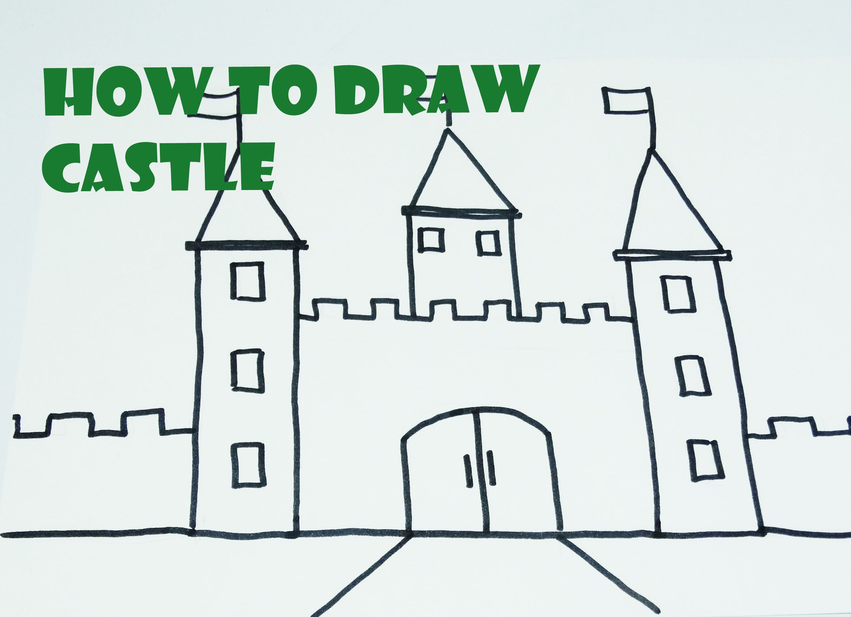 2784x2020 How To Draw A Castle