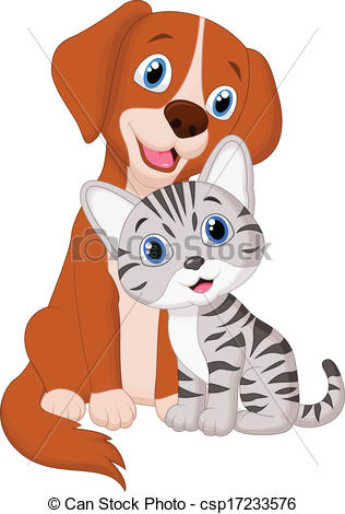 316x470 Vector Illustration Of Cute Cat And Dog Cartoon Vectors
