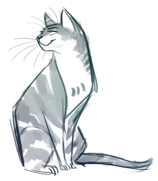 600x688 40 Great Examples Of Cute And Majestic Cat Drawings