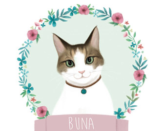 340x270 Custom Cat Drawing Etsy