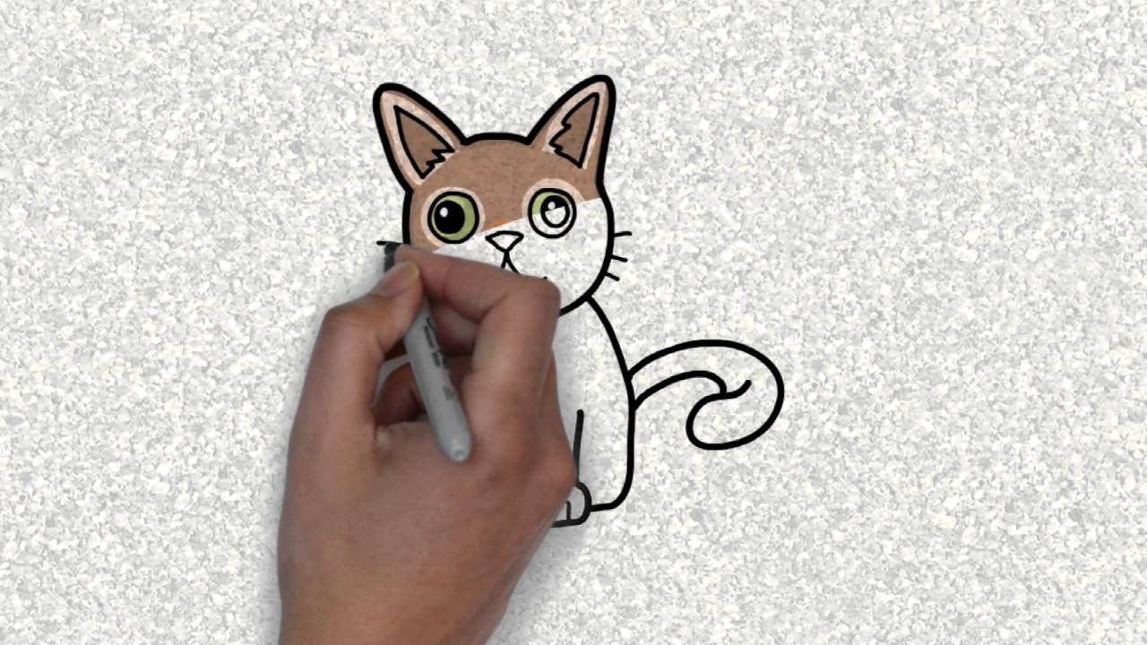 1280x720 How Draw Cute Cat Cat Drawing For Kids Drawing Cat How