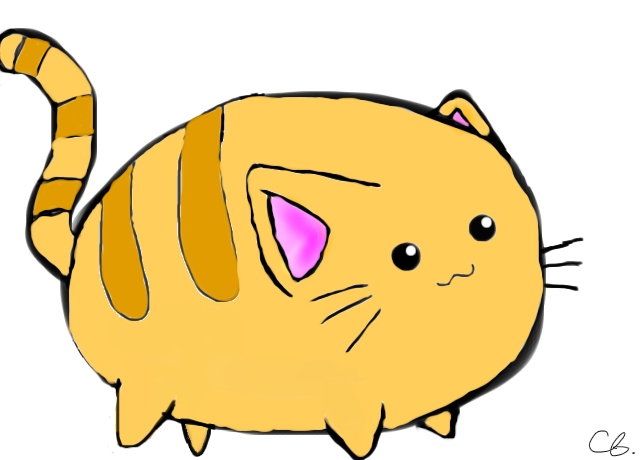 640x460 Fat Cat By Chicgirl678 (Cartoons Drawing)