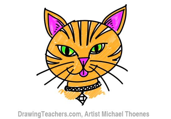 550x384 How To Draw A Cartoon Cat Face