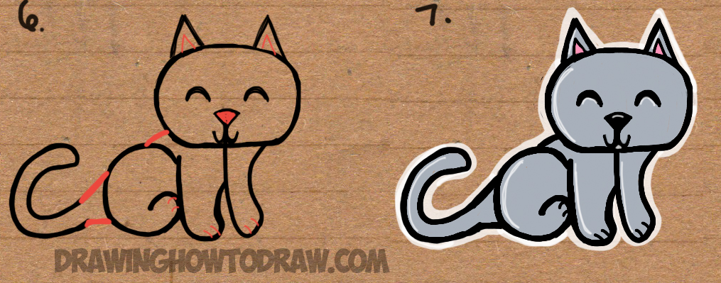 1015x399 How To Draw A Cat From The Word Cat Easy Drawing Tutorial For Kids