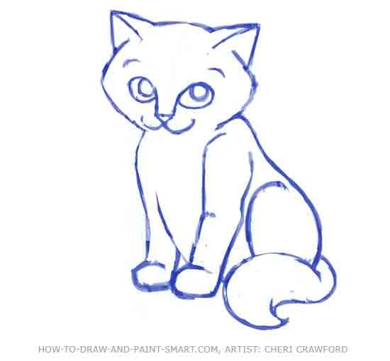 550x509 How Do You Draw A Warrior Cat How To Draw A Cat Face Step 8